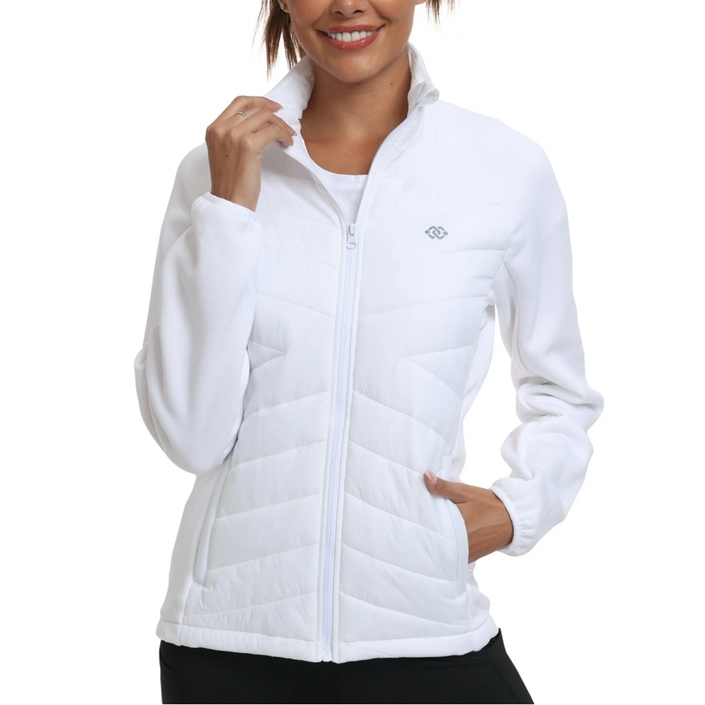 MoFiz US Womens Fleece Lined Thermal Down Jacket Full Zip Lightweight Coat